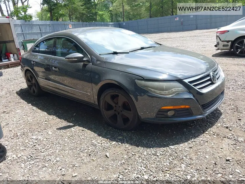 2012 Volkswagen Cc Lux VIN: WVWHP7AN2CE522427 Lot: 45357174
