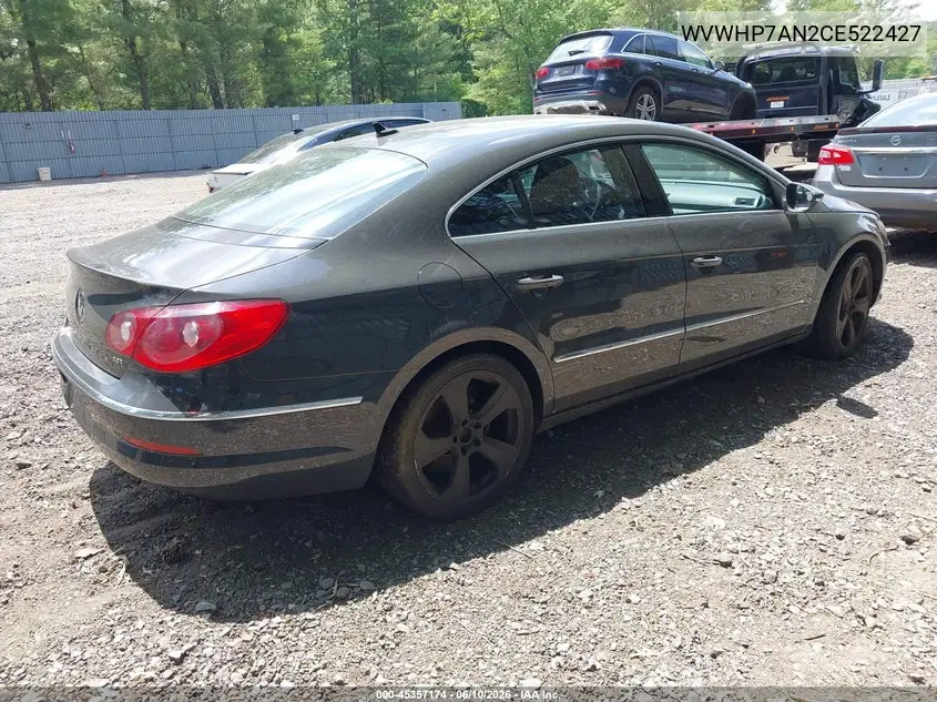 2012 Volkswagen Cc Lux VIN: WVWHP7AN2CE522427 Lot: 45357174