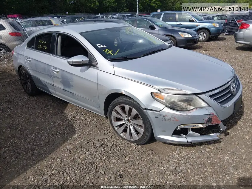 2012 Volkswagen Cc Sport VIN: WVWMP7AN6CE510148 Lot: 45439565