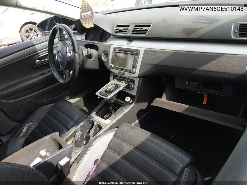 2012 Volkswagen Cc Sport VIN: WVWMP7AN6CE510148 Lot: 45439565