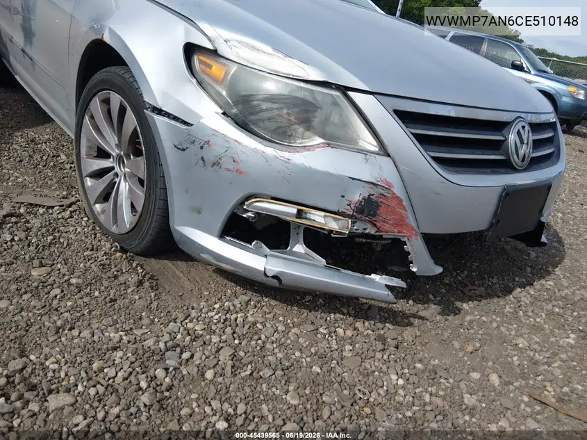 2012 Volkswagen Cc Sport VIN: WVWMP7AN6CE510148 Lot: 45439565