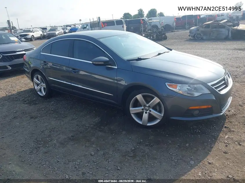 2012 Volkswagen Cc Lux VIN: WVWHN7AN2CE514995 Lot: 45473444