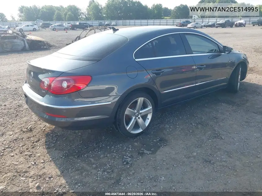 2012 Volkswagen Cc Lux VIN: WVWHN7AN2CE514995 Lot: 45473444