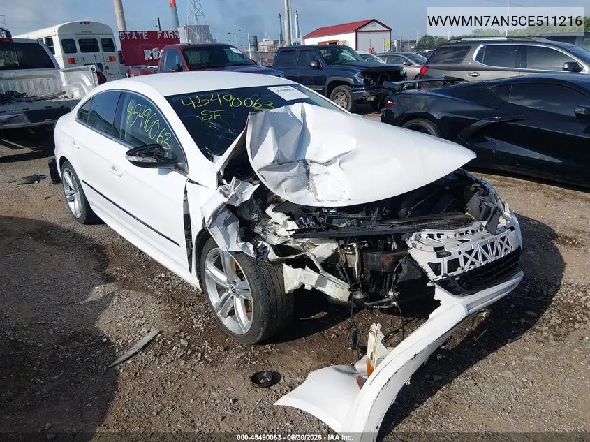 2012 Volkswagen Cc R-Line VIN: WVWMN7AN5CE511216 Lot: 45490063
