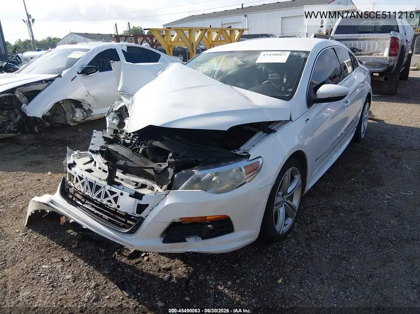 2012 Volkswagen Cc R-Line VIN: WVWMN7AN5CE511216 Lot: 45490063