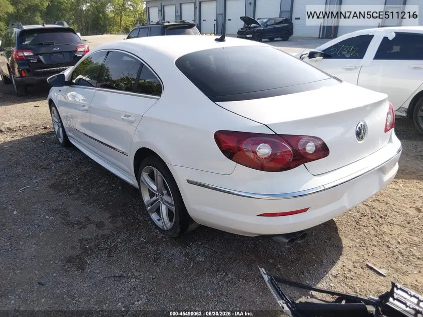 2012 Volkswagen Cc R-Line VIN: WVWMN7AN5CE511216 Lot: 45490063