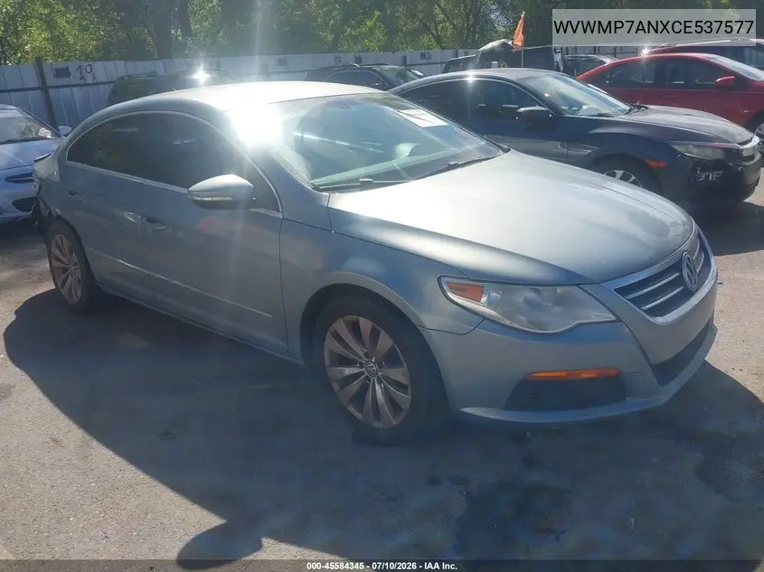 2012 Volkswagen Cc Sport/R-Line VIN: WVWMP7ANXCE537577 Lot: 45584345