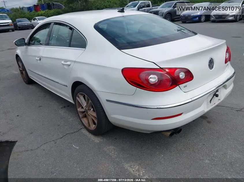 2012 Volkswagen Cc Sport VIN: WVWMN7AN4CE501079 Lot: 45617356