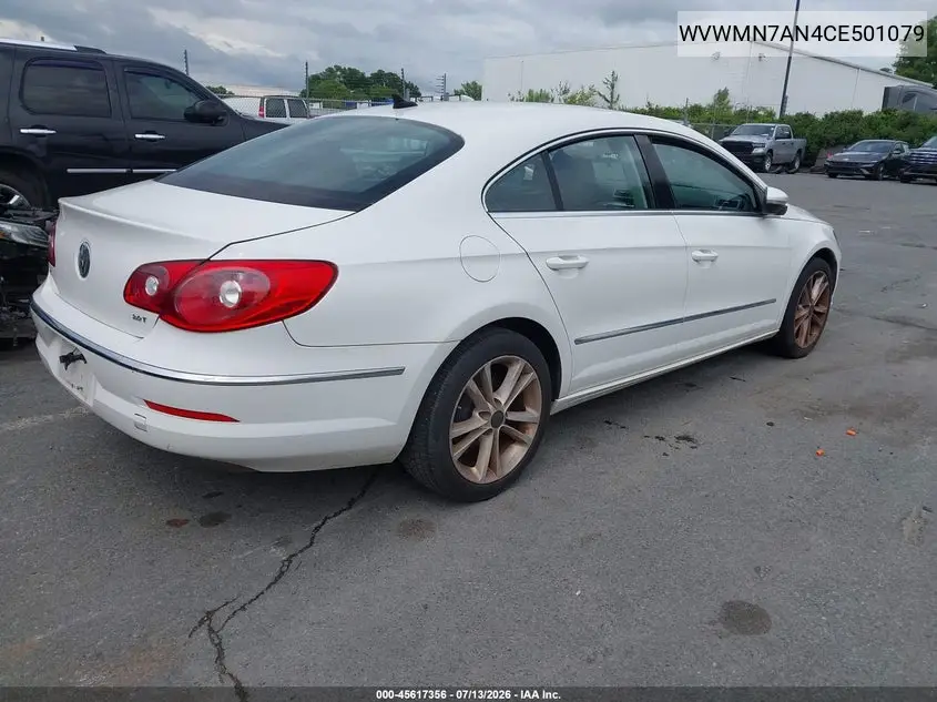 2012 Volkswagen Cc Sport VIN: WVWMN7AN4CE501079 Lot: 45617356
