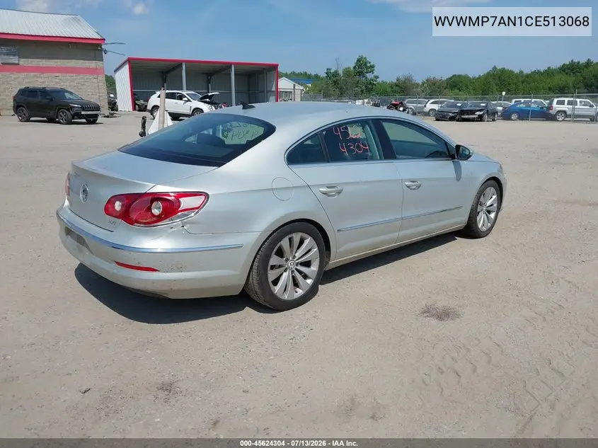 2012 Volkswagen Cc Sport VIN: WVWMP7AN1CE513068 Lot: 45624304
