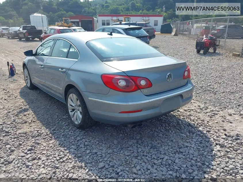 2012 Volkswagen Cc Sport VIN: WVWMP7AN4CE509063 Lot: 45646443