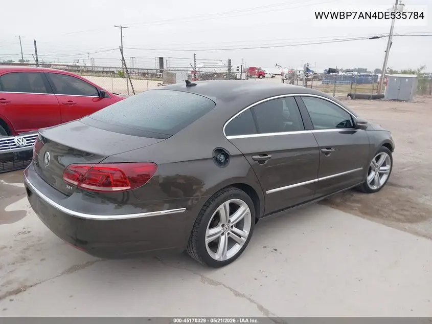 2013 Volkswagen Cc 2.0T Sport Plus VIN: WVWBP7AN4DE535784 Lot: 45170329