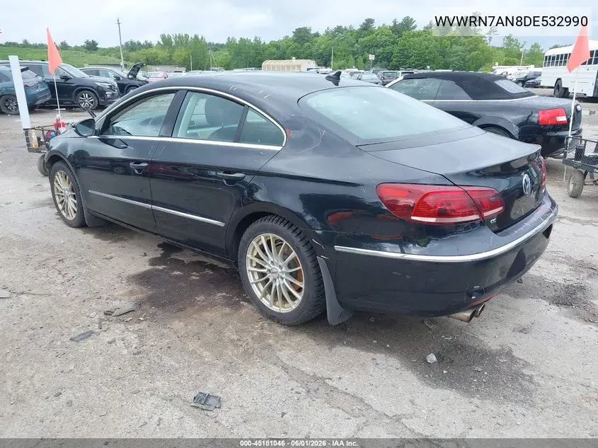 2013 Volkswagen Cc 2.0T Lux VIN: WVWRN7AN8DE532990 Lot: 45181046