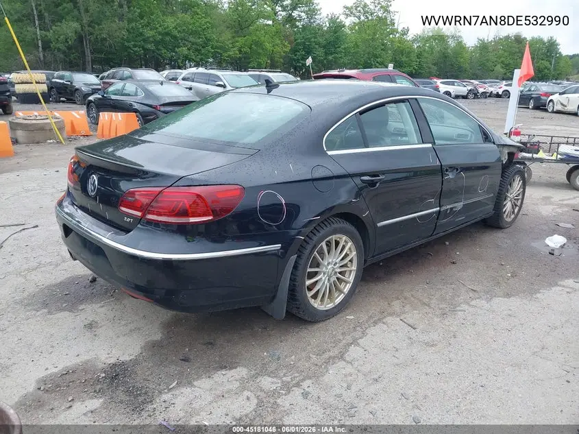 2013 Volkswagen Cc 2.0T Lux VIN: WVWRN7AN8DE532990 Lot: 45181046