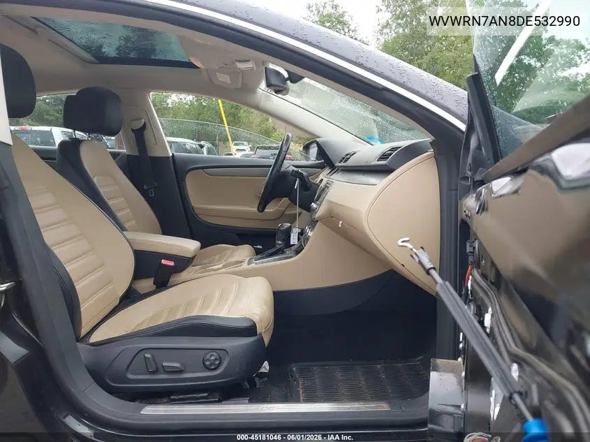 2013 Volkswagen Cc 2.0T Lux VIN: WVWRN7AN8DE532990 Lot: 45181046