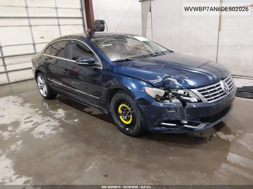 2013 Volkswagen Cc 2.0T Sport Plus VIN: WVWBP7AN6DE502026 Lot: 45200615
