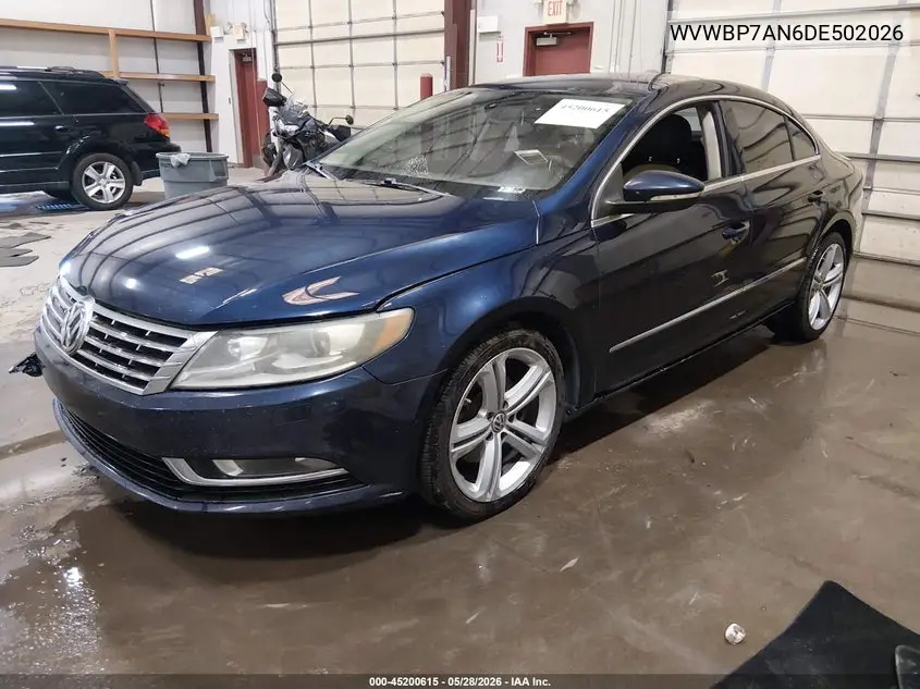2013 Volkswagen Cc 2.0T Sport Plus VIN: WVWBP7AN6DE502026 Lot: 45200615