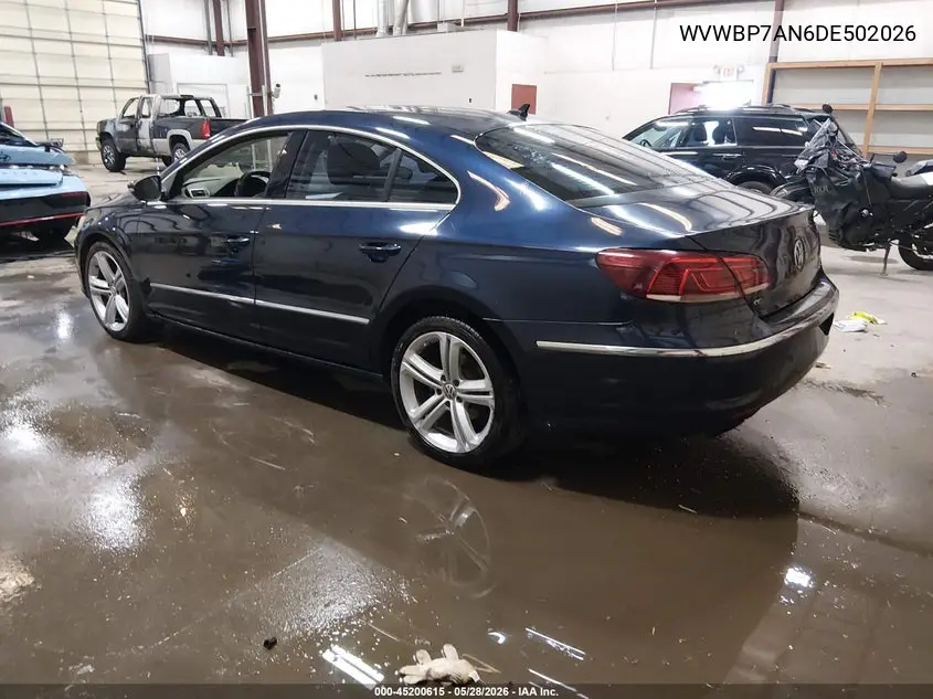 2013 Volkswagen Cc 2.0T Sport Plus VIN: WVWBP7AN6DE502026 Lot: 45200615