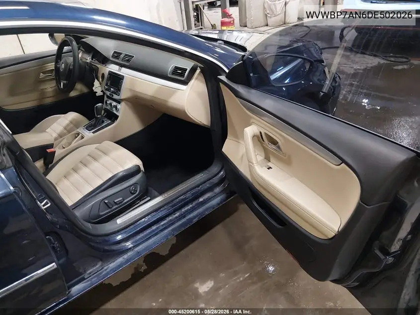 2013 Volkswagen Cc 2.0T Sport Plus VIN: WVWBP7AN6DE502026 Lot: 45200615