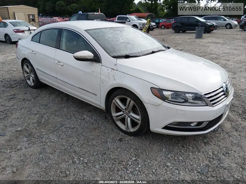 2013 Volkswagen Cc 2.0T Sport Plus VIN: WVWBP7AN0DE510655 Lot: 45255572