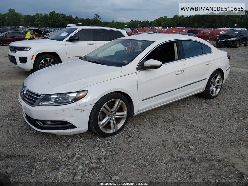 2013 Volkswagen Cc 2.0T Sport Plus VIN: WVWBP7AN0DE510655 Lot: 45255572