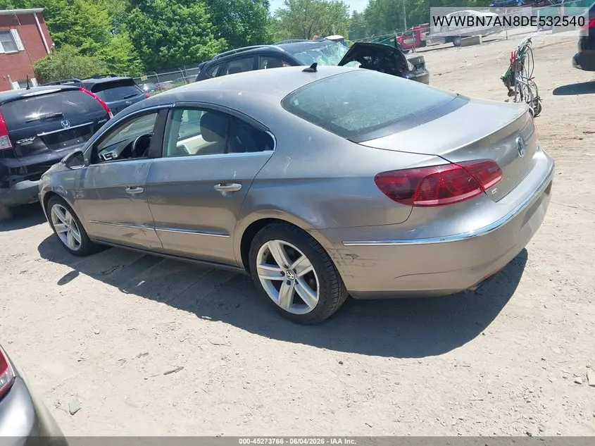 2013 Volkswagen Cc 2.0T Sport VIN: WVWBN7AN8DE532540 Lot: 45273766