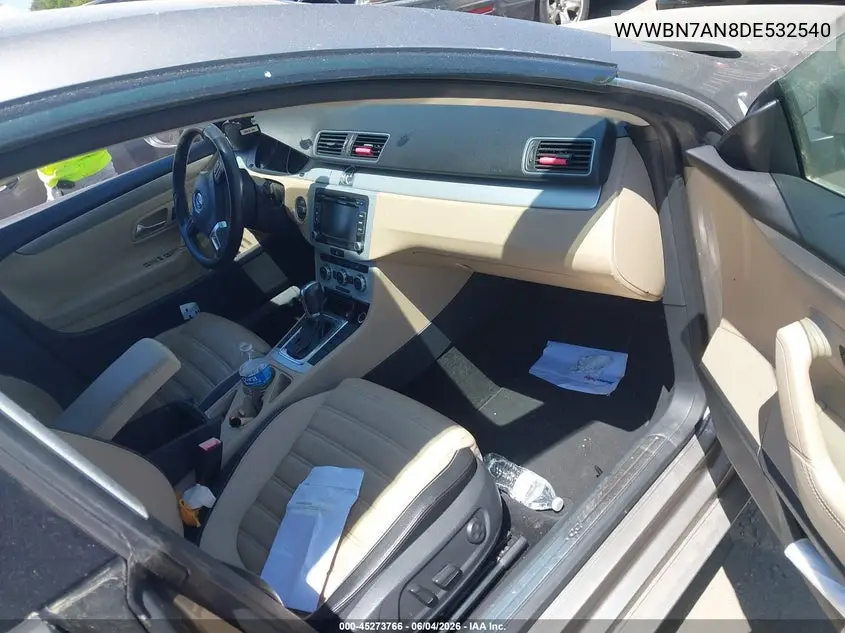 2013 Volkswagen Cc 2.0T Sport VIN: WVWBN7AN8DE532540 Lot: 45273766
