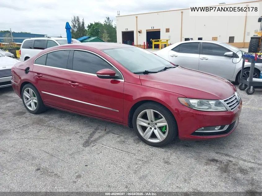 2013 Volkswagen Cc 2.0T Sport VIN: WVWBP7ANXDE562178 Lot: 45299381