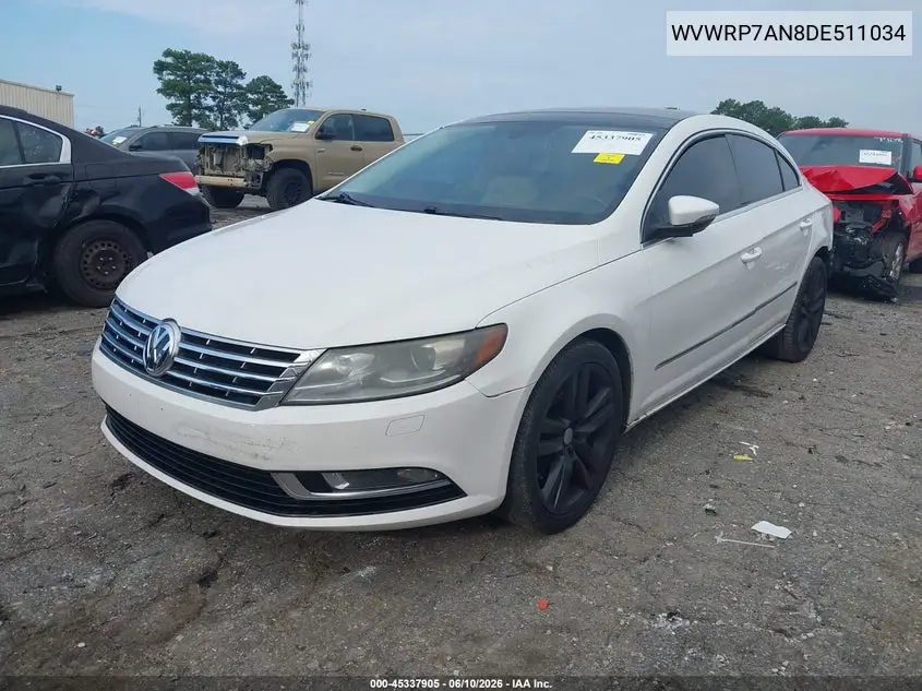2013 Volkswagen Cc 2.0T Lux VIN: WVWRP7AN8DE511034 Lot: 45337905