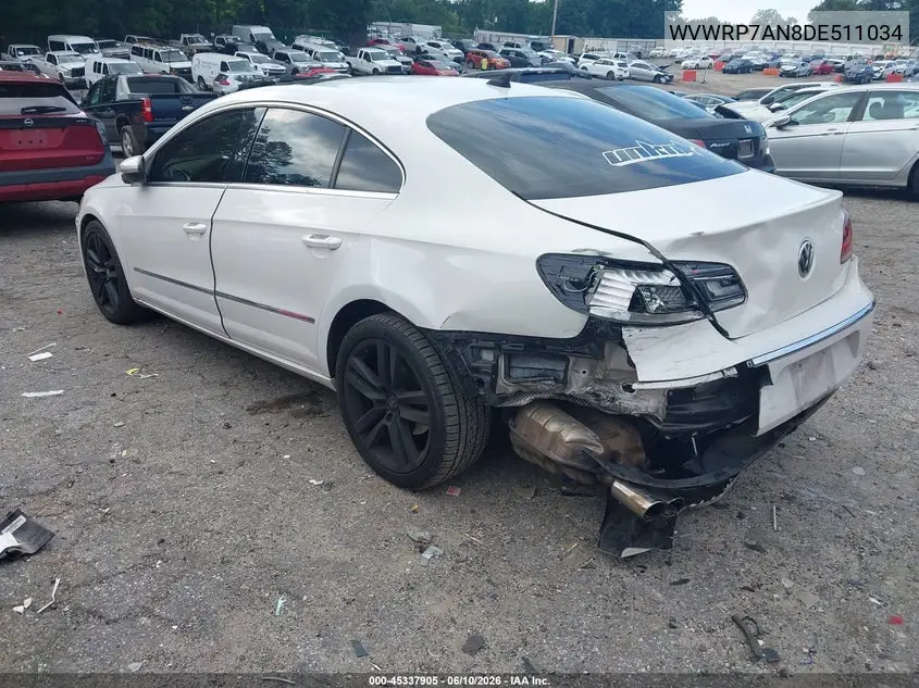 2013 Volkswagen Cc 2.0T Lux VIN: WVWRP7AN8DE511034 Lot: 45337905