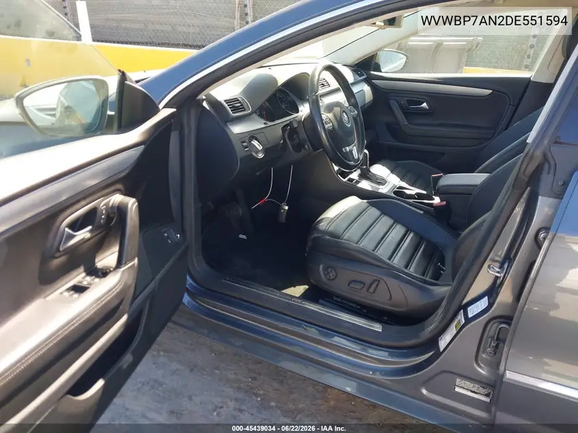 2013 Volkswagen Cc 2.0T Sport VIN: WVWBP7AN2DE551594 Lot: 45439034