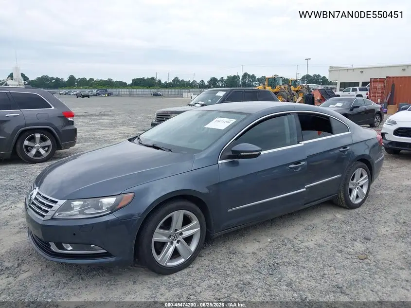 2013 Volkswagen Cc 2.0T Sport VIN: WVWBN7AN0DE550451 Lot: 45474200