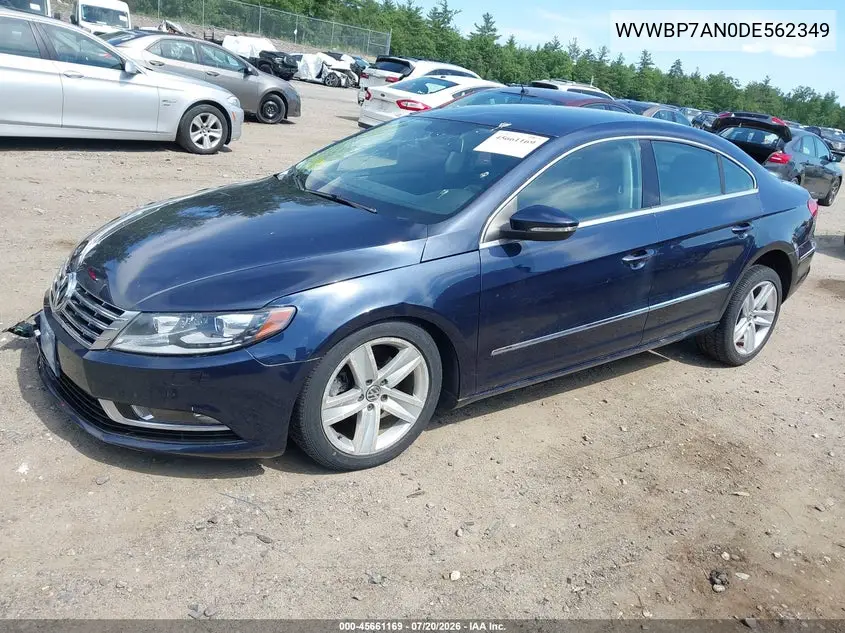 2013 Volkswagen Cc 2.0T Sport VIN: WVWBP7AN0DE562349 Lot: 45661169
