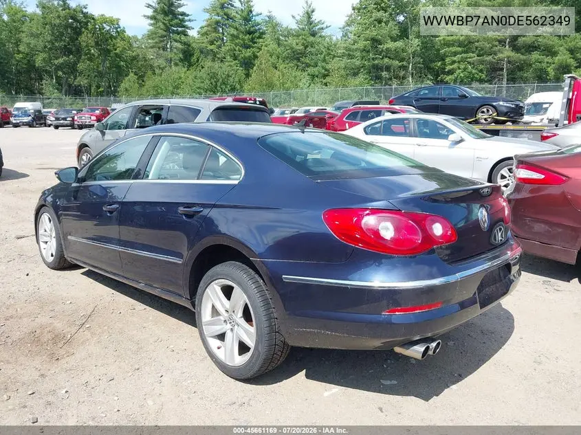 2013 Volkswagen Cc 2.0T Sport VIN: WVWBP7AN0DE562349 Lot: 45661169