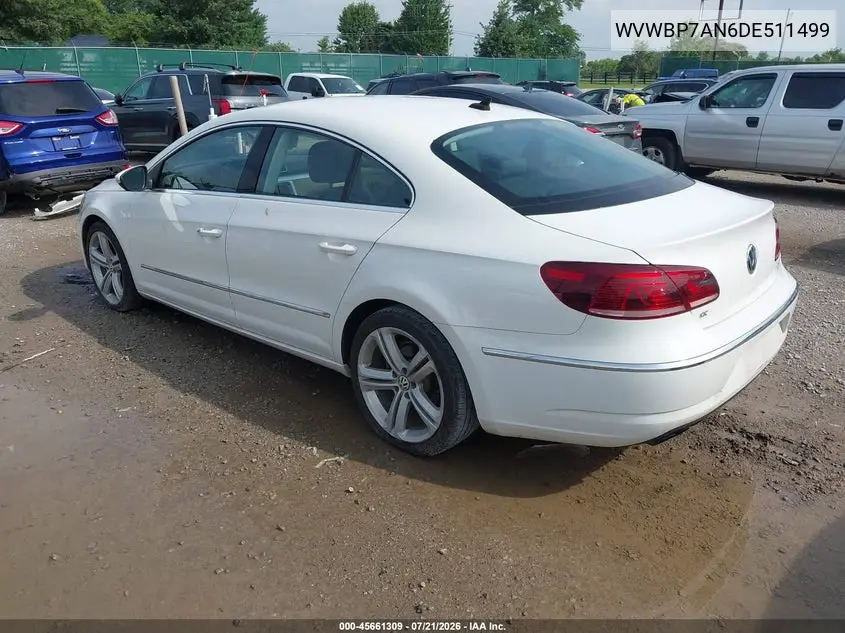 2013 Volkswagen Cc 2.0T Sport Plus VIN: WVWBP7AN6DE511499 Lot: 45661309