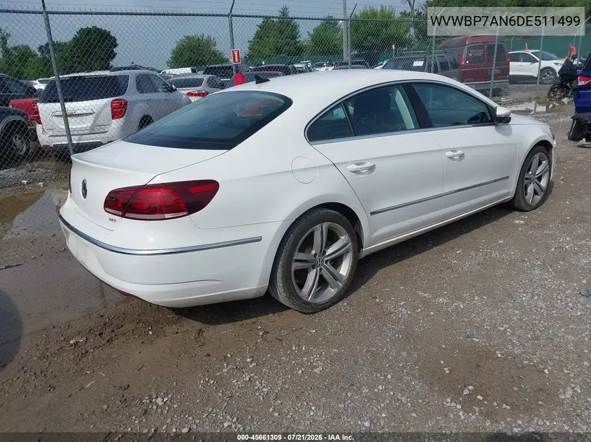 2013 Volkswagen Cc 2.0T Sport Plus VIN: WVWBP7AN6DE511499 Lot: 45661309