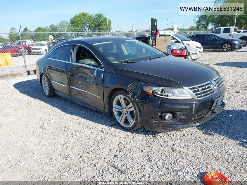 2014 Volkswagen Cc 2.0T R-Line VIN: WVWBN7AN5EE531248 Lot: 45018675