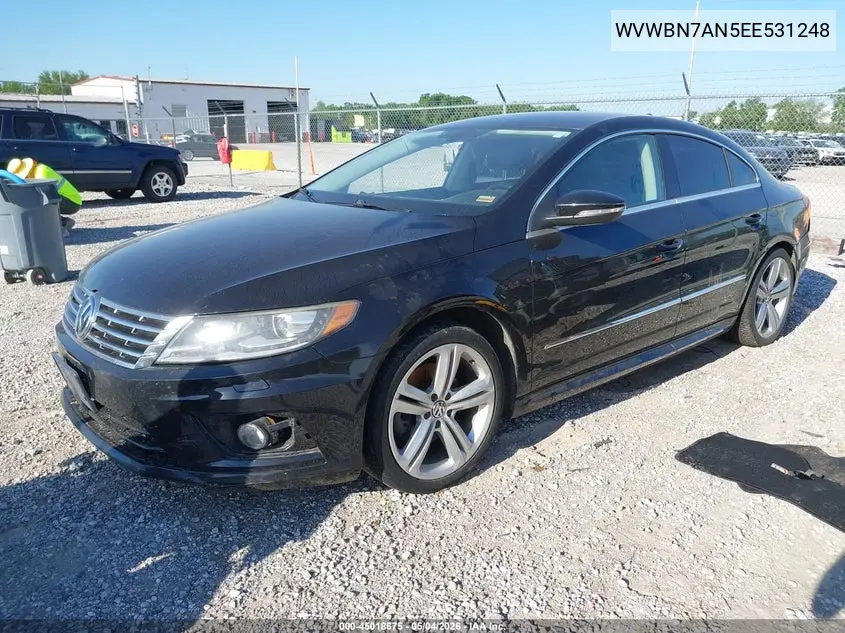 2014 Volkswagen Cc 2.0T R-Line VIN: WVWBN7AN5EE531248 Lot: 45018675