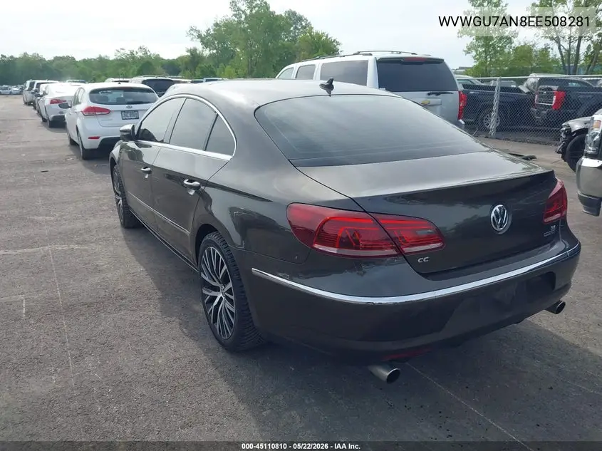 2014 Volkswagen Cc 3.6L Vr6 Executive VIN: WVWGU7AN8EE508281 Lot: 45110810