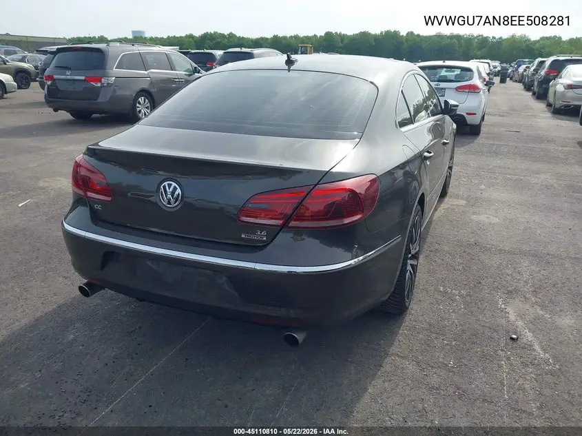 2014 Volkswagen Cc 3.6L Vr6 Executive VIN: WVWGU7AN8EE508281 Lot: 45110810
