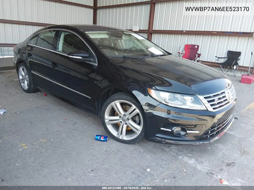 2014 Volkswagen Cc 2.0T R-Line VIN: WVWBP7AN6EE523170 Lot: 45121468