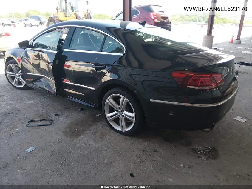 2014 Volkswagen Cc 2.0T R-Line VIN: WVWBP7AN6EE523170 Lot: 45121468