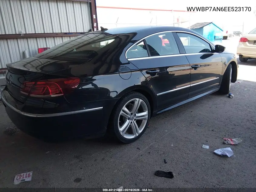 2014 Volkswagen Cc 2.0T R-Line VIN: WVWBP7AN6EE523170 Lot: 45121468