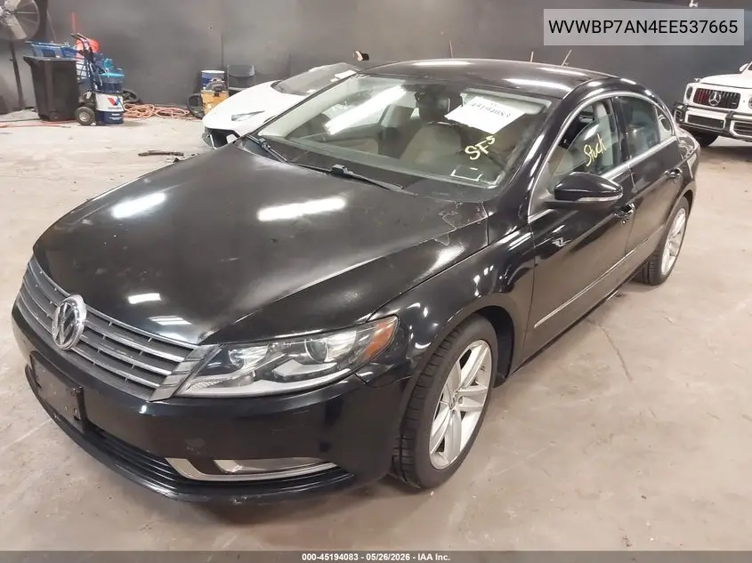 2014 Volkswagen Cc 2.0T Sport VIN: WVWBP7AN4EE537665 Lot: 45194083