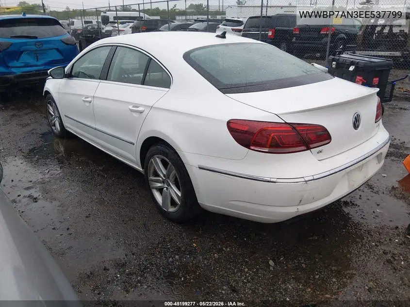 2014 Volkswagen Cc 2.0T Sport VIN: WVWBP7AN3EE537799 Lot: 45199277
