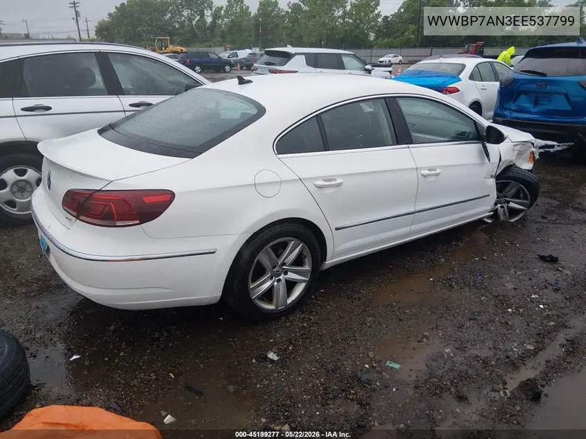 2014 Volkswagen Cc 2.0T Sport VIN: WVWBP7AN3EE537799 Lot: 45199277