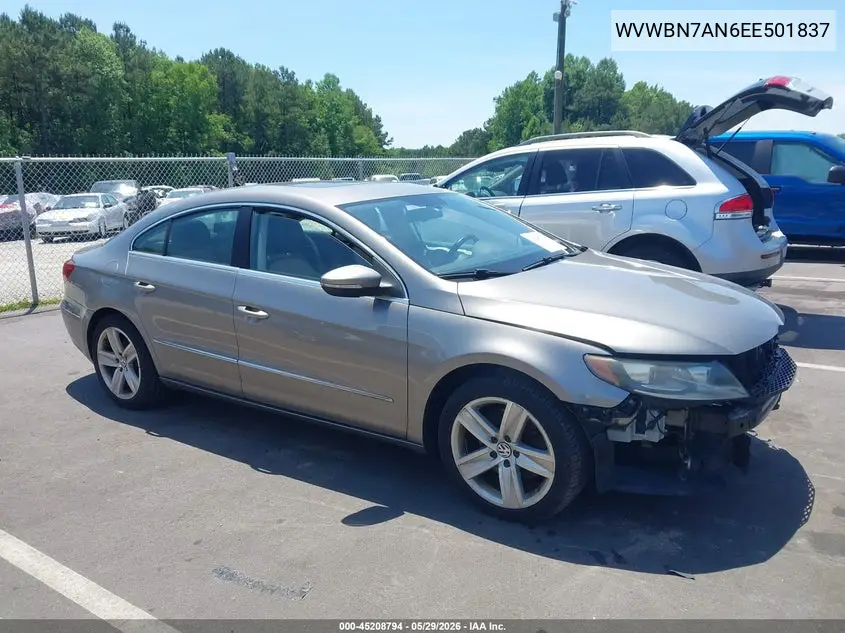 2014 Volkswagen Cc 2.0T Sport VIN: WVWBN7AN6EE501837 Lot: 45208794