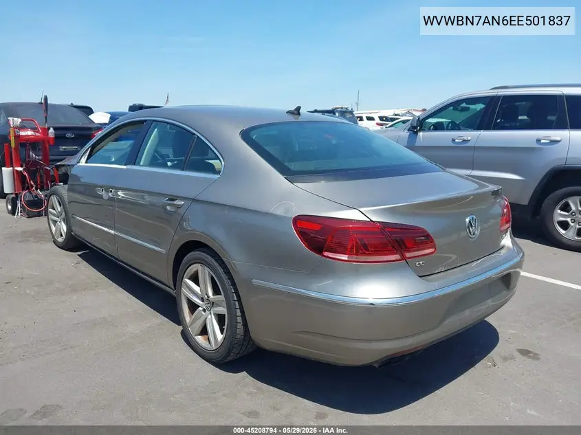 2014 Volkswagen Cc 2.0T Sport VIN: WVWBN7AN6EE501837 Lot: 45208794