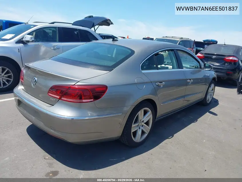 2014 Volkswagen Cc 2.0T Sport VIN: WVWBN7AN6EE501837 Lot: 45208794