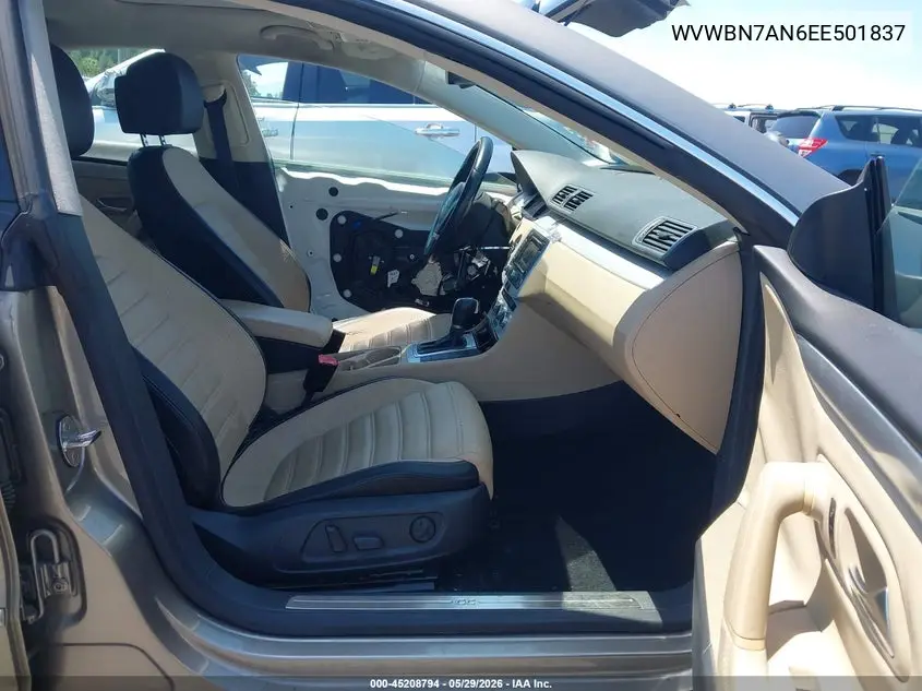2014 Volkswagen Cc 2.0T Sport VIN: WVWBN7AN6EE501837 Lot: 45208794